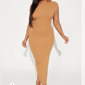 Elegant Tan Bodycon Dress